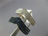 LARGE 1.0CT DIAMOND & AAA SAPPHIRE 18KT WHITE GOLD 3D MULTI ROW V SHAPE FUN RING