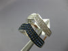 LARGE 1.0CT DIAMOND & AAA SAPPHIRE 18KT WHITE GOLD 3D MULTI ROW V SHAPE FUN RING