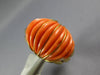 ESTATE LARGE AAA CORAL 14KT YELLOW GOLD 3D CLASSIC SEA SHELL FUN RING