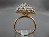 LARGE .94CT DIAMOND 14KT WHITE & ROSE GOLD CLUSTER BEZEL FLOWER ETOILE FUN RING
