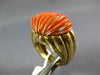 ESTATE LARGE AAA CORAL 14KT YELLOW GOLD 3D CLASSIC SEA SHELL FUN RING