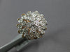 LARGE .94CT DIAMOND 14KT WHITE & ROSE GOLD CLUSTER BEZEL FLOWER ETOILE FUN RING