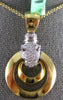 LARGE .52CT WHITE & BLACK DIAMOND 18K 2 TONE GOLD HAPPY PANTHER FLOATING PENDANT