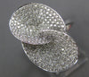 ESTATE LARGE .88CT DIAMOND 18KT WHITE GOLD 3D DOUBLE OVAL LOVE KNOT FUN RING