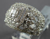 WIDE 1.80CT DIAMOND 14KT WHITE GOLD 3D ROUND & BAGUETTE OCTAGON ANNIVERSARY RING