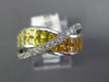 3.02CT DIAMOND & AAA YELLOW SAPPHIRE 14KT WHITE GOLD PRINCESS INFINITY FUN RING