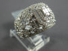 WIDE 1.80CT DIAMOND 14KT WHITE GOLD 3D ROUND & BAGUETTE OCTAGON ANNIVERSARY RING
