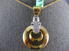 LARGE .52CT WHITE & BLACK DIAMOND 18K 2 TONE GOLD HAPPY PANTHER FLOATING PENDANT