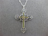 ANTIQUE LARGE 1.5CT ROSE CUT &OLD MINE DIAMOND & EMERALD 14K WHITE GOLD NECKLACE