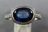 ESTATE 1.85CT AAA SAPPHIRE 14KT WHITE GOLD OVAL FILIGREE BEZEL ENGAGEMENT RING