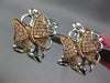 LARGE .67CT DIAMOND 18K WHITE & ROSE GOLD BUTTERFLY BOW CLIP ON HANGING EARRINGS