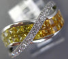 3.02CT DIAMOND & AAA YELLOW SAPPHIRE 14KT WHITE GOLD PRINCESS INFINITY FUN RING