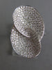 ESTATE LARGE .88CT DIAMOND 18KT WHITE GOLD 3D DOUBLE OVAL LOVE KNOT FUN RING