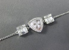 .45CT DIAMOND 18K WHITE GOLD 3D SQUARE INVISIBLE TRIANGULAR BY THE YARD BRACELET