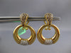 1.86CT DIAMOND & AAA GARNET 18KT YELLOW GOLD CIRCULAR CLIP ON HANGING EARRINGS