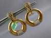 1.86CT DIAMOND & AAA GARNET 18KT YELLOW GOLD CIRCULAR CLIP ON HANGING EARRINGS