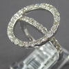 ESTATE LARGE 1.14CT DIAMOND 14KT WHITE GOLD 3D CLASSIC CIRCLE OF LIFE LOVE RING
