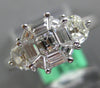 1.29CT DIAMOND 18KT WHITE GOLD BAGUETTE & MOON CUT 3 STONE LOOK FRIENDSHIP RING