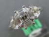 1.29CT DIAMOND 18KT WHITE GOLD BAGUETTE & MOON CUT 3 STONE LOOK FRIENDSHIP RING