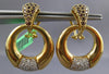 1.86CT DIAMOND & AAA GARNET 18KT YELLOW GOLD CIRCULAR CLIP ON HANGING EARRINGS