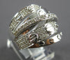 ESTATE WIDE .88CT DIAMOND 14KT WHITE GOLD MULTI ROW CRISS CROSS LOVE KNOT RING