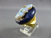 ANTIQUE LARGE .93CT DIAMOND & AAA OPAL & LAPIS 18KT YELLOW GOLD 3D OVAL FUN RING