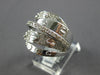 ESTATE WIDE .88CT DIAMOND 14KT WHITE GOLD MULTI ROW CRISS CROSS LOVE KNOT RING
