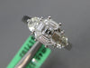 1.29CT DIAMOND 18KT WHITE GOLD BAGUETTE & MOON CUT 3 STONE LOOK FRIENDSHIP RING
