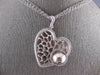 EXTRA LARGE .95CT DIAMOND 18KT 2 TONE GOLD FILIGREE SIDEWAY HEART GLOBE PENDANT