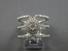 ESTATE WIDE .86CT DIAMOND 14KT WHITE GOLD CLASSIC 3 ROW CLUSTER FLOWER LOVE RING