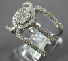 ESTATE WIDE .86CT DIAMOND 14KT WHITE GOLD CLASSIC 3 ROW CLUSTER FLOWER LOVE RING