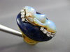 ANTIQUE LARGE .93CT DIAMOND & AAA OPAL & LAPIS 18KT YELLOW GOLD 3D OVAL FUN RING