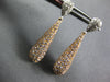 1.29CT WHITE & PINK DIAMOND 18KT WHITE & ROSE GOLD 3D TEAR DROP HANGING EARRINGS