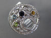 ESTATE 1.45CT DIAMOND & AAA MULTI GEM 14K WHITE GOLD 3D CIRCULAR ETOILE FUN RING