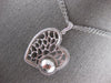 EXTRA LARGE .95CT DIAMOND 18KT 2 TONE GOLD FILIGREE SIDEWAY HEART GLOBE PENDANT