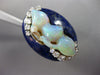 ANTIQUE LARGE .93CT DIAMOND & AAA OPAL & LAPIS 18KT YELLOW GOLD 3D OVAL FUN RING
