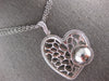 EXTRA LARGE .95CT DIAMOND 18KT 2 TONE GOLD FILIGREE SIDEWAY HEART GLOBE PENDANT