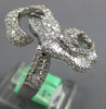 LARGE 1.59CT DIAMOND 18KT WHITE GOLD ROUND & BAGUETTE SQUIGGLY FUN EXCITING RING