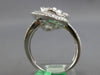 LARGE 1.59CT DIAMOND 18KT WHITE GOLD ROUND & BAGUETTE SQUIGGLY FUN EXCITING RING