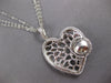 EXTRA LARGE .95CT DIAMOND 18KT 2 TONE GOLD FILIGREE SIDEWAY HEART GLOBE PENDANT