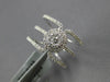 ESTATE WIDE .86CT DIAMOND 14KT WHITE GOLD CLASSIC 3 ROW CLUSTER FLOWER LOVE RING