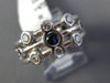 .44CT DIAMOND & AAA SAPPHIRE 14KT WHITE GOLD 9 STONE BEZEL FUN ANNIVERSARY RING