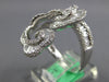 LARGE 1.59CT DIAMOND 18KT WHITE GOLD ROUND & BAGUETTE SQUIGGLY FUN EXCITING RING