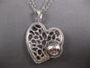 EXTRA LARGE .95CT DIAMOND 18KT 2 TONE GOLD FILIGREE SIDEWAY HEART GLOBE PENDANT