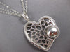EXTRA LARGE .95CT DIAMOND 18KT 2 TONE GOLD FILIGREE SIDEWAY HEART GLOBE PENDANT