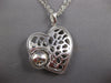 EXTRA LARGE .95CT DIAMOND 18KT 2 TONE GOLD FILIGREE SIDEWAY HEART GLOBE PENDANT