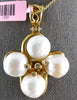 EXTRA LARGE .12CT DIAMOND & AAA SOUTH SEA PEARL 14KT YELLOW GOLD FLOWER PENDANT