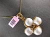 EXTRA LARGE .12CT DIAMOND & AAA SOUTH SEA PEARL 14KT YELLOW GOLD FLOWER PENDANT