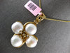 EXTRA LARGE .12CT DIAMOND & AAA SOUTH SEA PEARL 14KT YELLOW GOLD FLOWER PENDANT