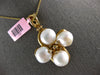 EXTRA LARGE .12CT DIAMOND & AAA SOUTH SEA PEARL 14KT YELLOW GOLD FLOWER PENDANT